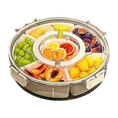 Fruit Tray Six Grids Multi Compartment Round Snack