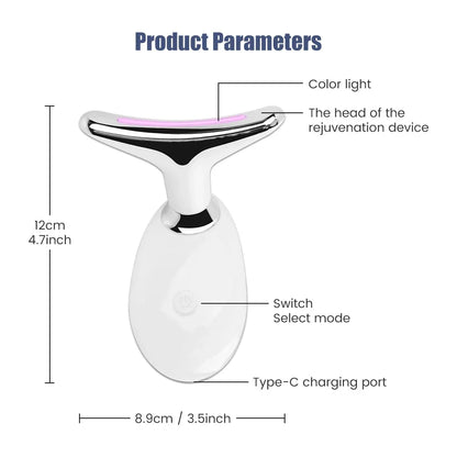25HTFace Neck Lift Beauty Device Facial Massager LED Light Therapy Double Chin Remover Skin Rejuvenation Tightening Anti Wrinkle
