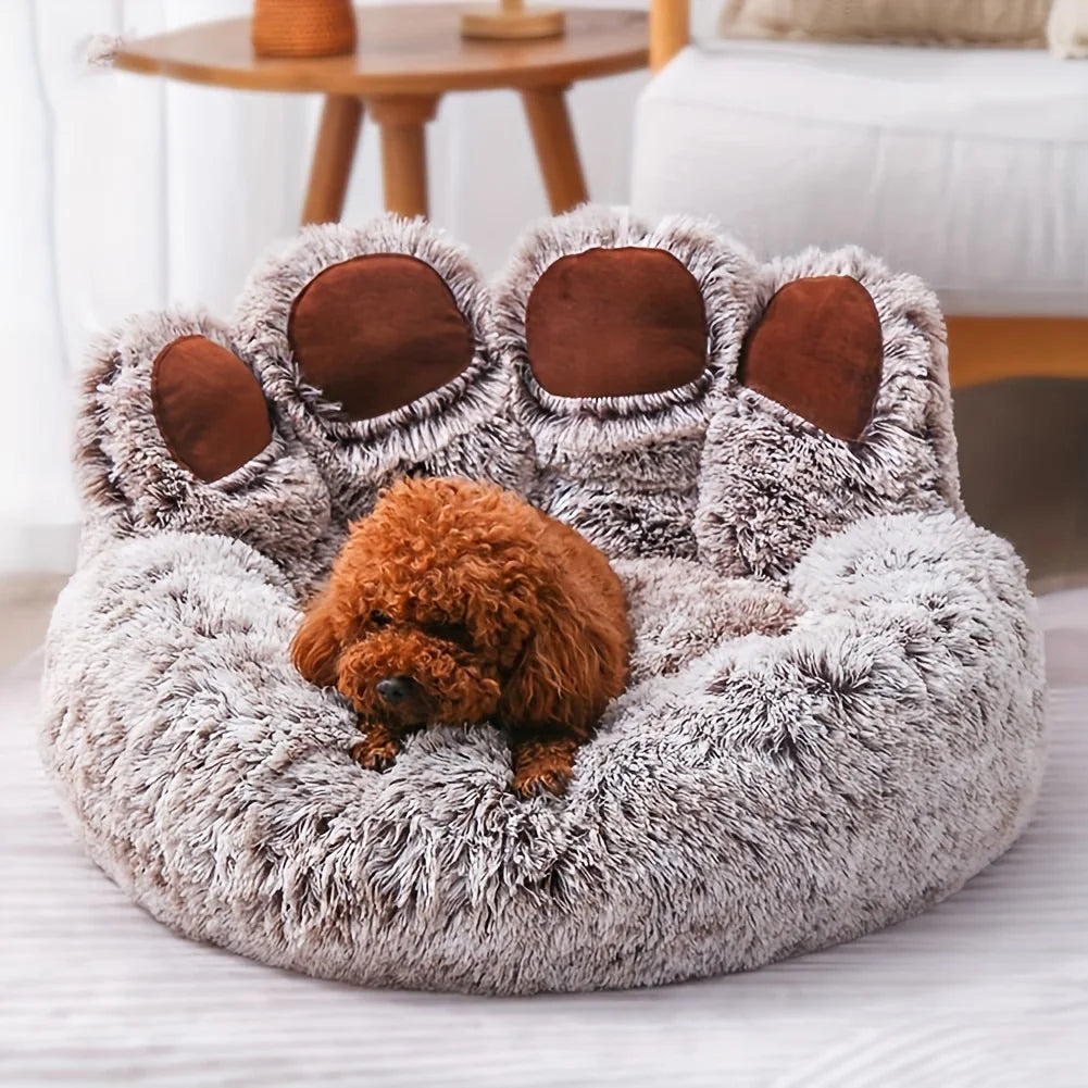 Dog Bed Cat Pet Sofa Cute Bear Paw Shape Comfortable
