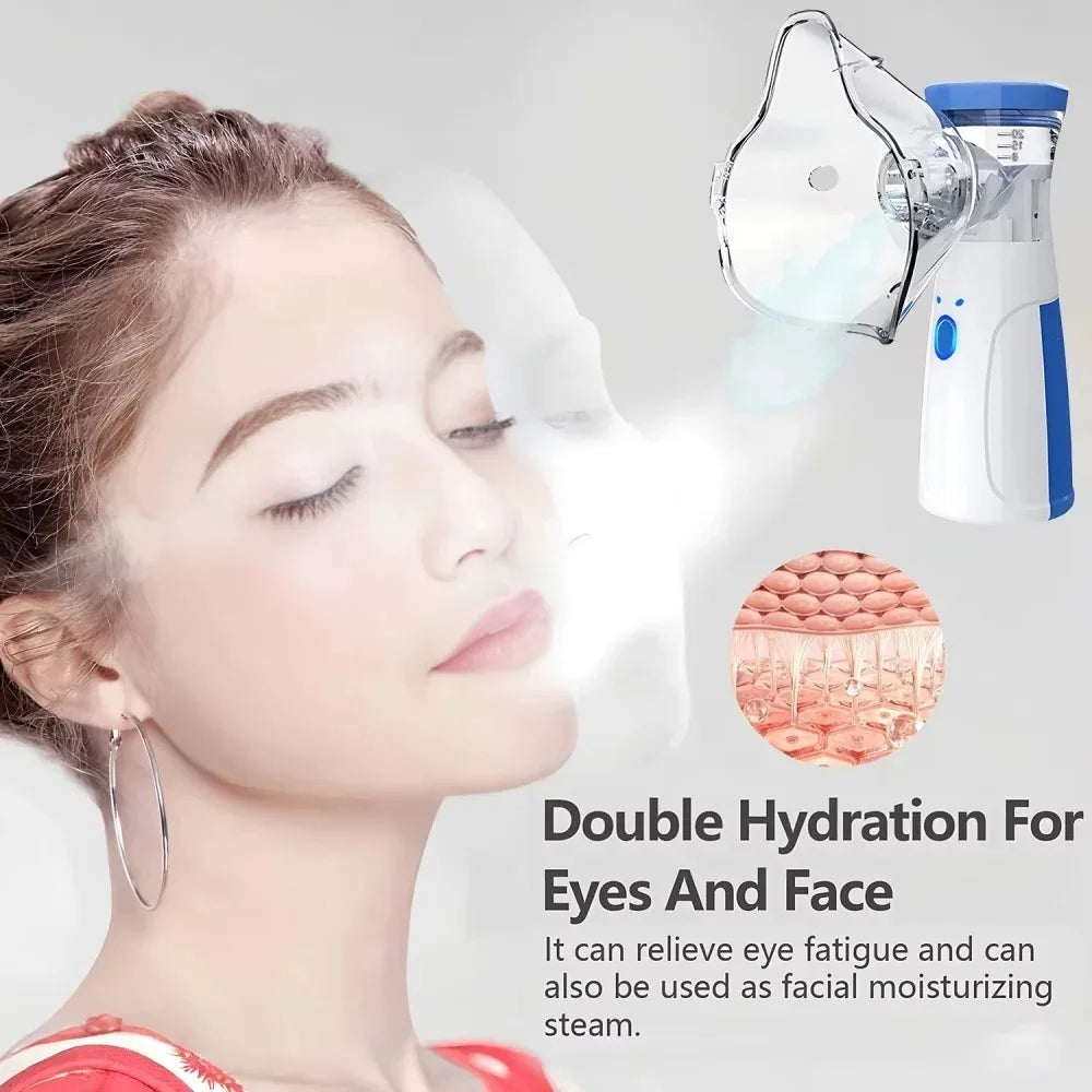 Portable facial steamer with nano-ion mist, facial spray, facial steamer, nebulizer, beauty humidifier, handheld device for mois