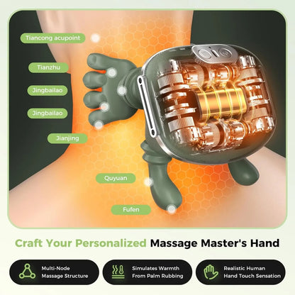 Neck Shoulder Massager Finger Pressure Shiatsu Neck Back and Shoulder Massager Electric Kneading Neck Deep Massage Muscle Relax
