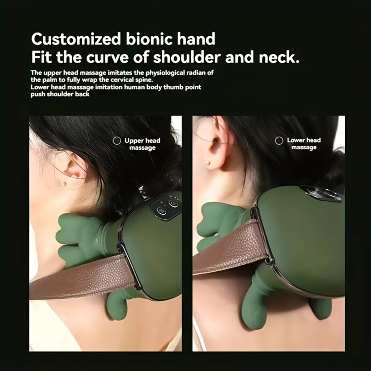 4D Bionic Finger Neck Shoulder Massager Wireless Neck Cervical Trapezius Kneading Massage Shawl Brushless Motor Neck