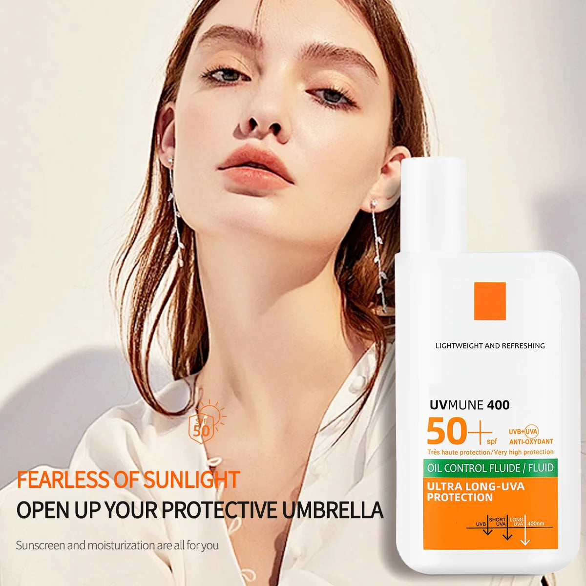 Original SPF50+ Sunscreen Lotion Cream Lasting Moisturizing Refreshing Light and Non Greasy To Prevent Facial and Body Sunburn