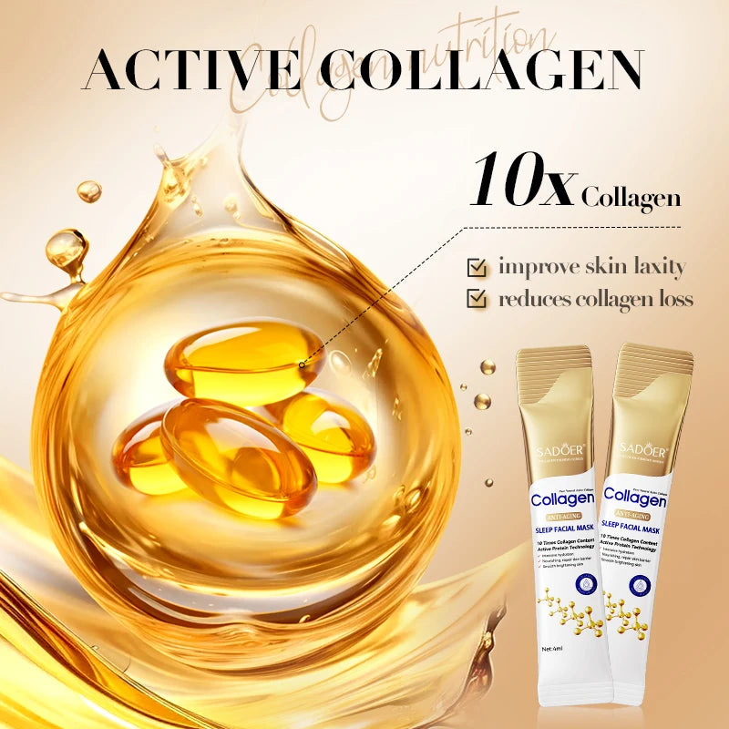 20pcs/box SADOER Sleeping Facial Masks Face Moisturizing Hydrating Anti-aging Whitening Anti Wrinkles Face Mask Facial Skin Care