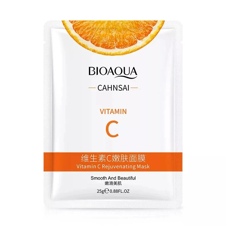 Vitamin C Facial Mask – Brightening & Moisturizing Skin Repair (10pcs)
