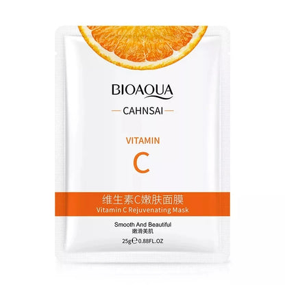 Vitamin C Facial Mask – Brightening & Moisturizing Skin Repair (10pcs)