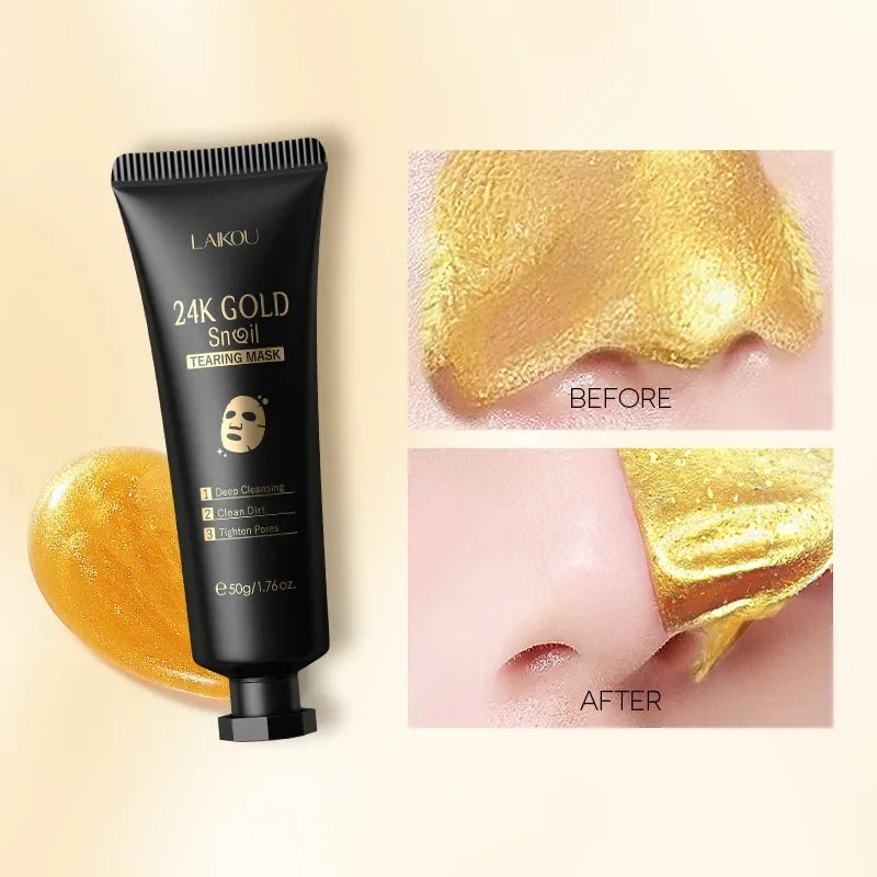 24K Gold Sakura Peeling Face Mask Anti Wrinkle Whitening Blackhead Removal Facial Tear Off Mask Skin Care Products