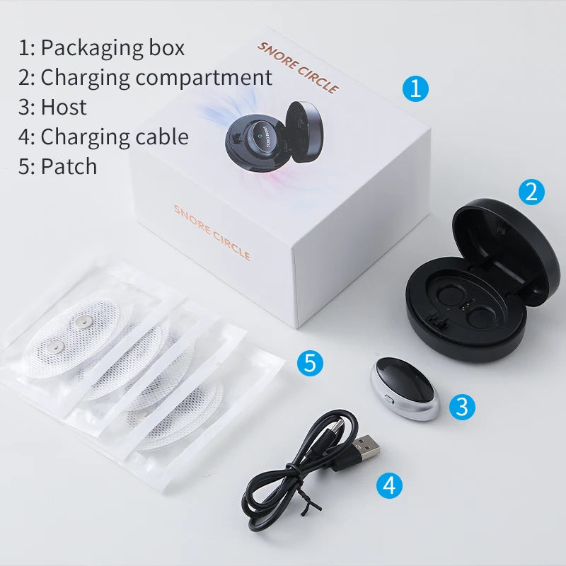 Anti-Snore Device with Dual-Pulse Stimulation - Sleep Apnea Relief, Snore Reduction,  Muscle Trainer for Silent Night