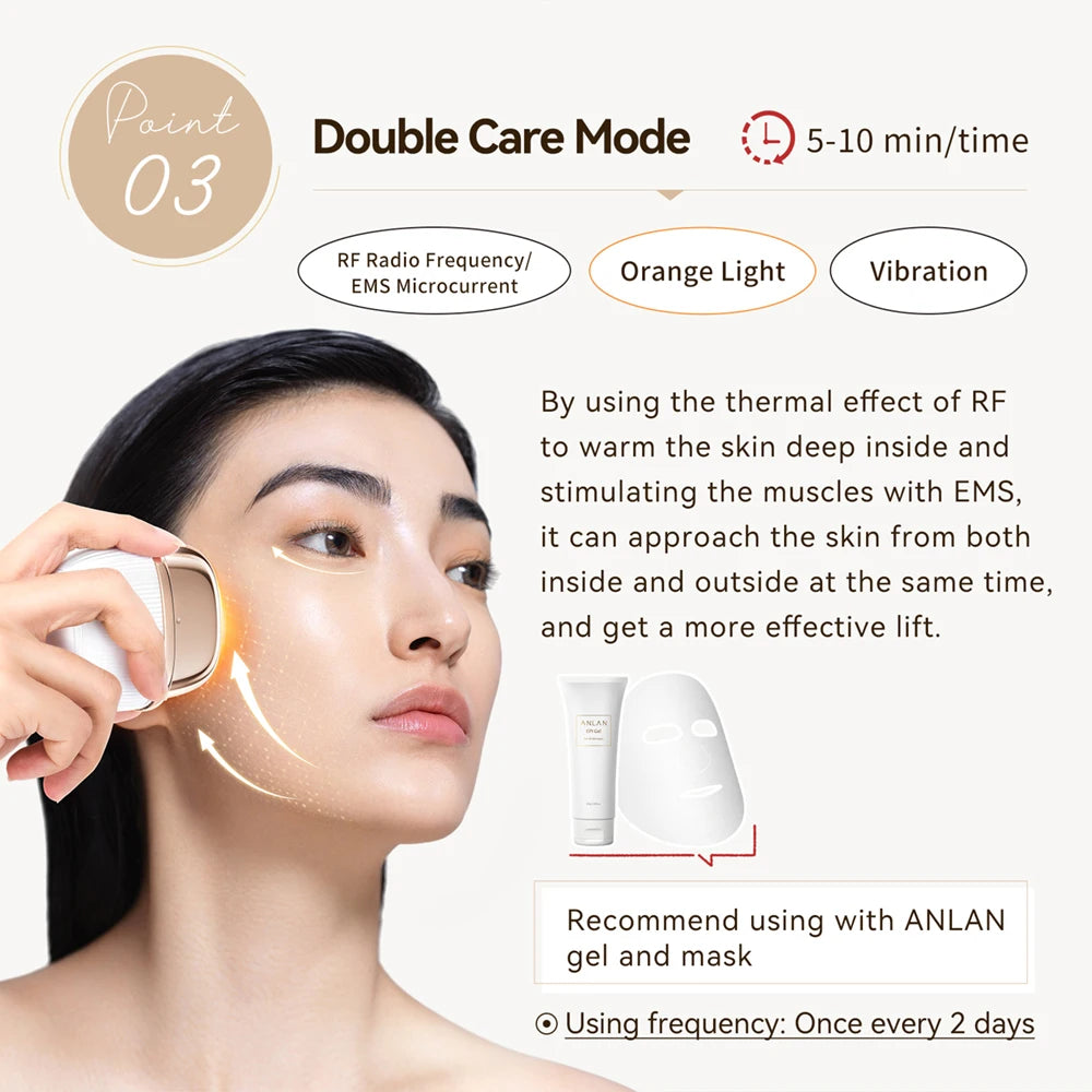 Multi‑Polar RF EMS Beauty Device – Facial Lifting, Skin Tightening & Anti‑Aging LED Therapy (24K Gold)