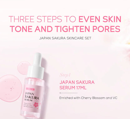 3pcs/set LAIKOU Vitamin C 24K Golden Sakura Skin Care Sets Face Cream Serum Eye Cream Moisturizing Anti Wrinkles Face Care Kit