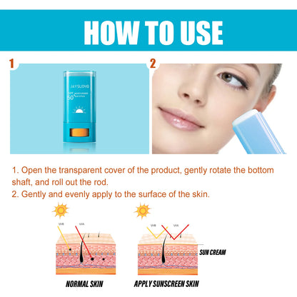 Moisturiser Sun Stick SPF50+ UV Protection Waterproof & Sweatproof Lightweight Non-Greasy Isolation Face Body Sunblock Stick