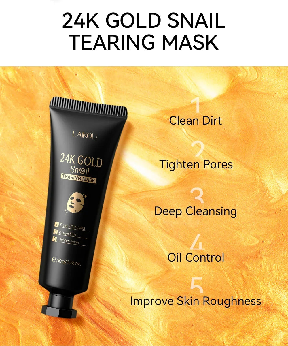 24K Gold Sakura Peeling Face Mask Anti Wrinkle Whitening Blackhead Removal Facial Tear Off Mask Skin Care Products