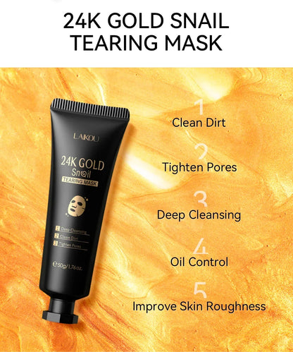 24K Gold Sakura Peeling Face Mask Anti Wrinkle Whitening Blackhead Removal Facial Tear Off Mask Skin Care Products