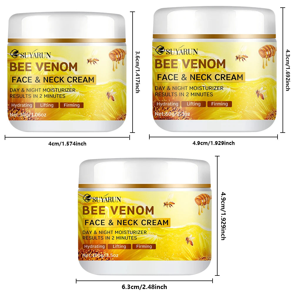 Bee Venom Collagen Anti-Aging Face Cream | Firming Lifting Moisturizer | Wrinkle Reduction | 24H Hydration.