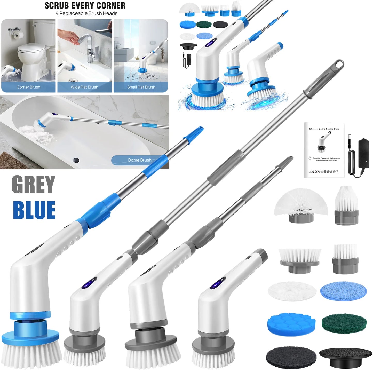 DayPlus Electric Spin Scrubber Cordless Rechargeable