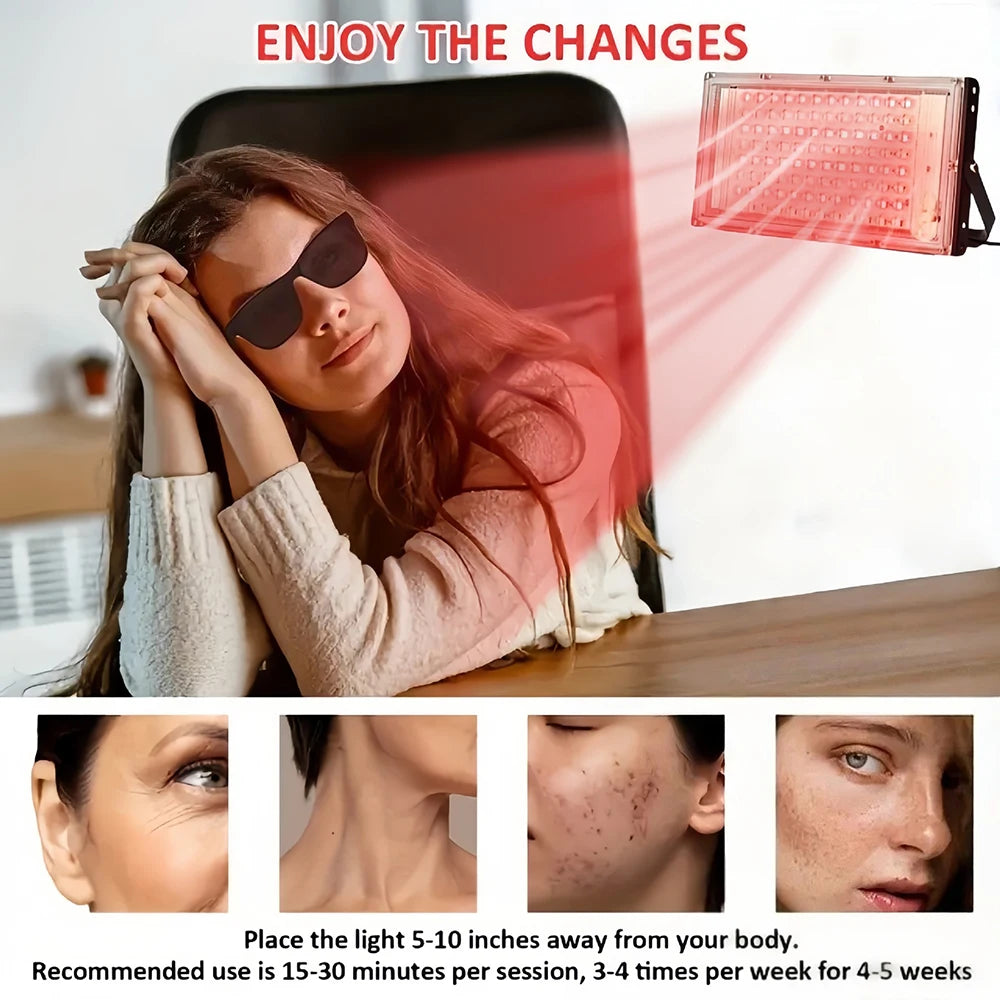 96 LEDs USB Red Light Therapy Lamp Infrared Light Therapy 660nm & 850nm NIR Light Device for Body Pain Relief and Skin Care