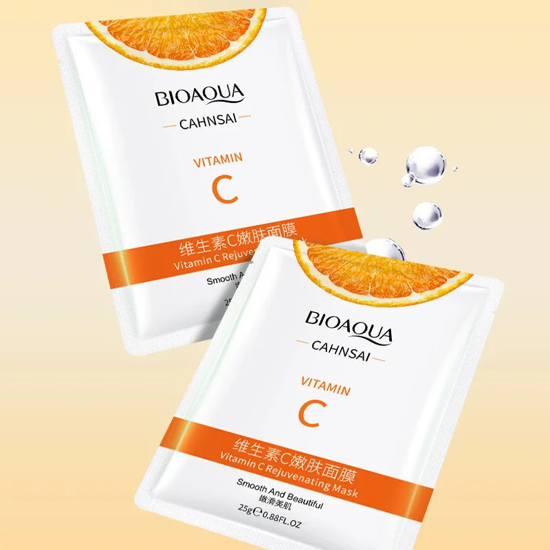 Vitamin C Facial Mask – Brightening & Moisturizing Skin Repair (10pcs)
