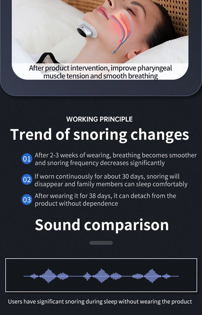 Anti-Snore Device with Dual-Pulse Stimulation - Sleep Apnea Relief, Snore Reduction,  Muscle Trainer for Silent Night