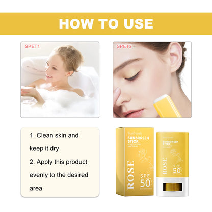 Sunscreen Stick Spf 50 UV Protection Oil-Control Dryness Improving Roughness Hydrating Skin Brightening Skin Care Sunblock Stick