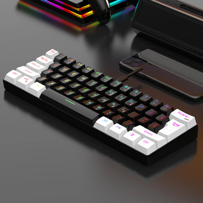 Wired gaming keyboard, RGB backlight ultra compact