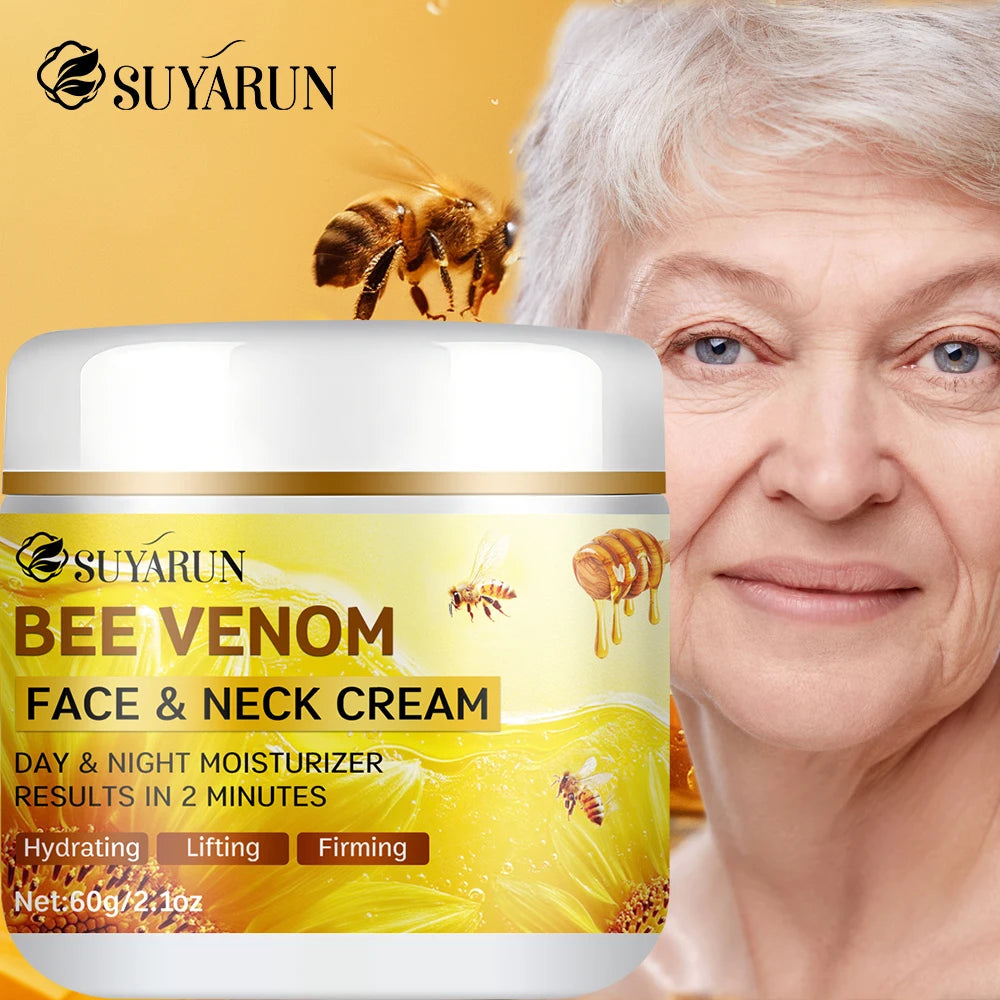 Bee Venom Collagen Anti-Aging Face Cream | Firming Lifting Moisturizer | Wrinkle Reduction | 24H Hydration.