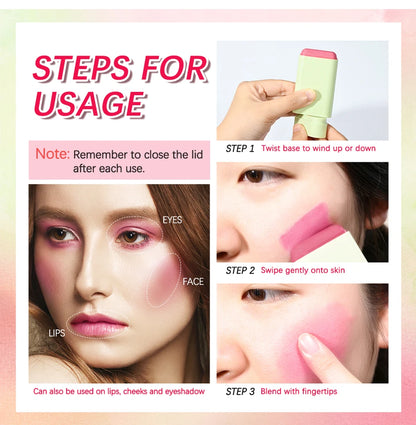 Multi‑Use Moisturizer Stick – Blush, Lips & Eyes Creamy Waterproof