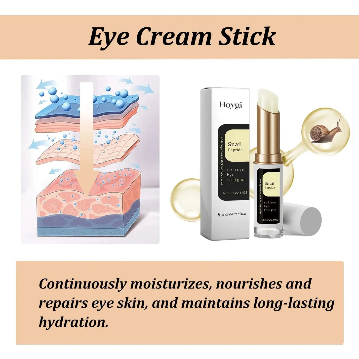 Snail Collagen Eye Cream Stick – Anti‑Wrinkle, Dark Circle Brightening & Firming Treatment