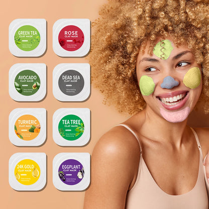 10 piece mud mask set for deep cleansing and brightening skin
