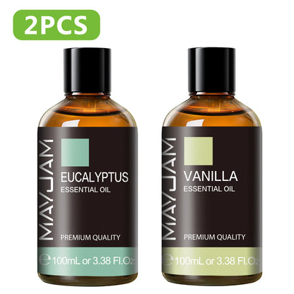 100ML Pure Plant Essential Oil Mint Bergamot Patchouli Citronella Lemongrass Chamomile Cedarwood For Reed Diffuser Humidifier