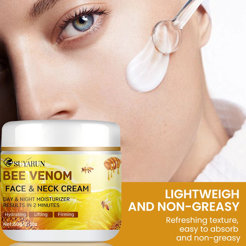 Bee Venom Collagen Anti-Aging Face Cream | Firming Lifting Moisturizer | Wrinkle Reduction | 24H Hydration.