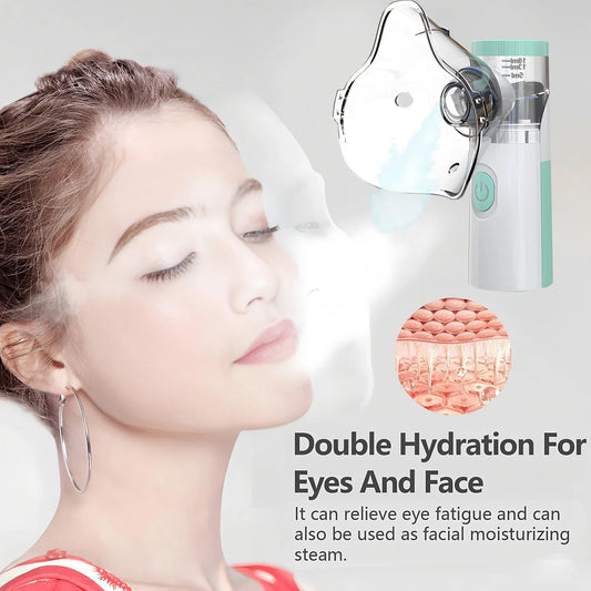 Handheld Mini Facial Steamer Silent Mesh Nebulizer Humidifier Face Skin Care Rehydration Device