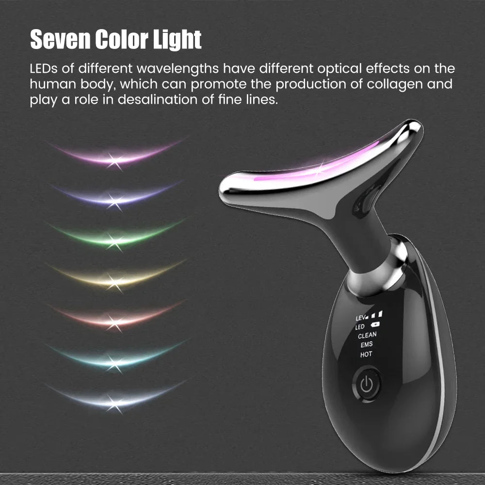 25HTFace Neck Lift Beauty Device Facial Massager LED Light Therapy Double Chin Remover Skin Rejuvenation Tightening Anti Wrinkle