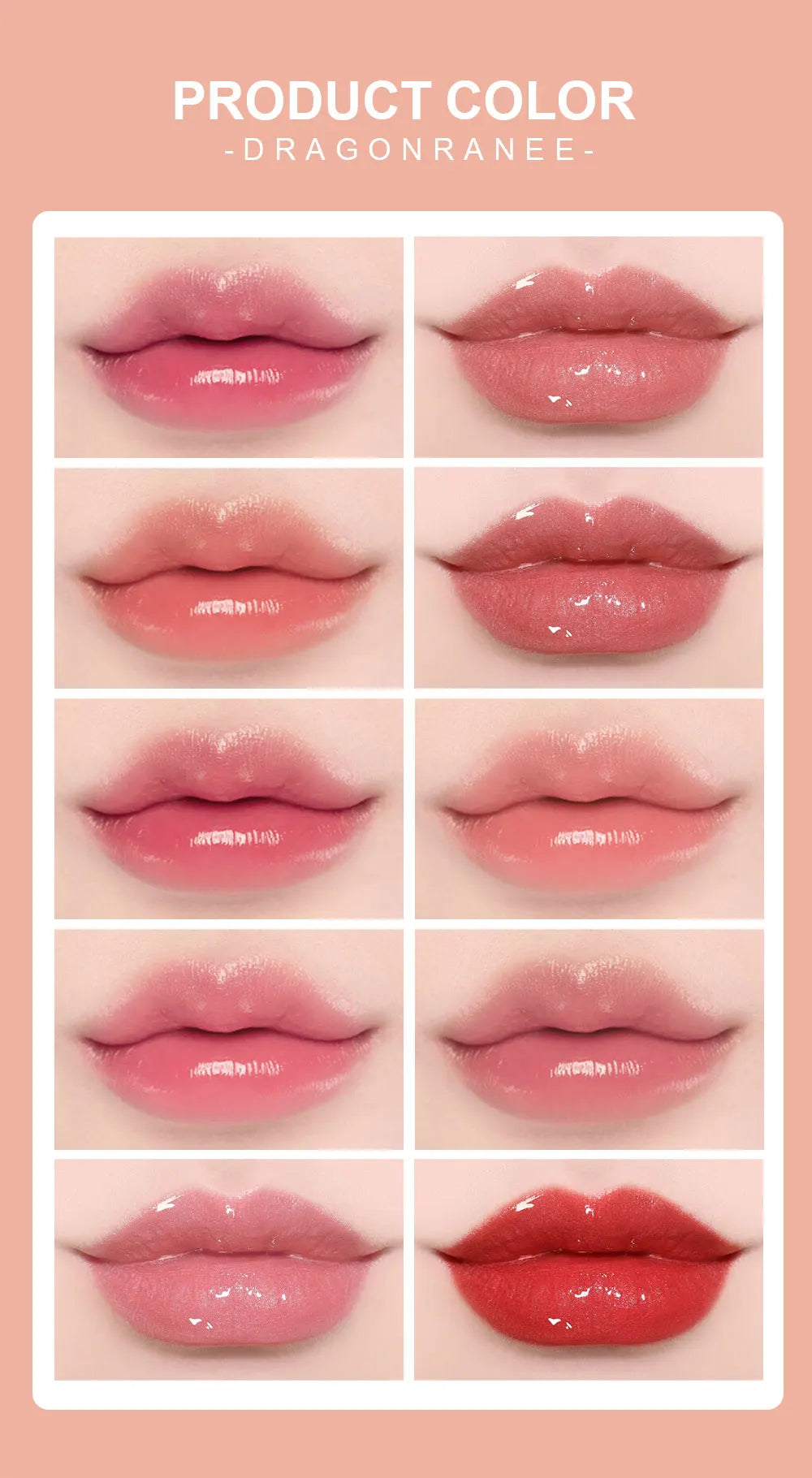 Twelve-Piece Lip Gloss Set, Water-Glossy Mirror Shimmer Lip Gloss, Moisturizing Lip Gloss, Non-Fading, Easy to Apply, Long-Lasting Makeup Effect Lip Gloss Set