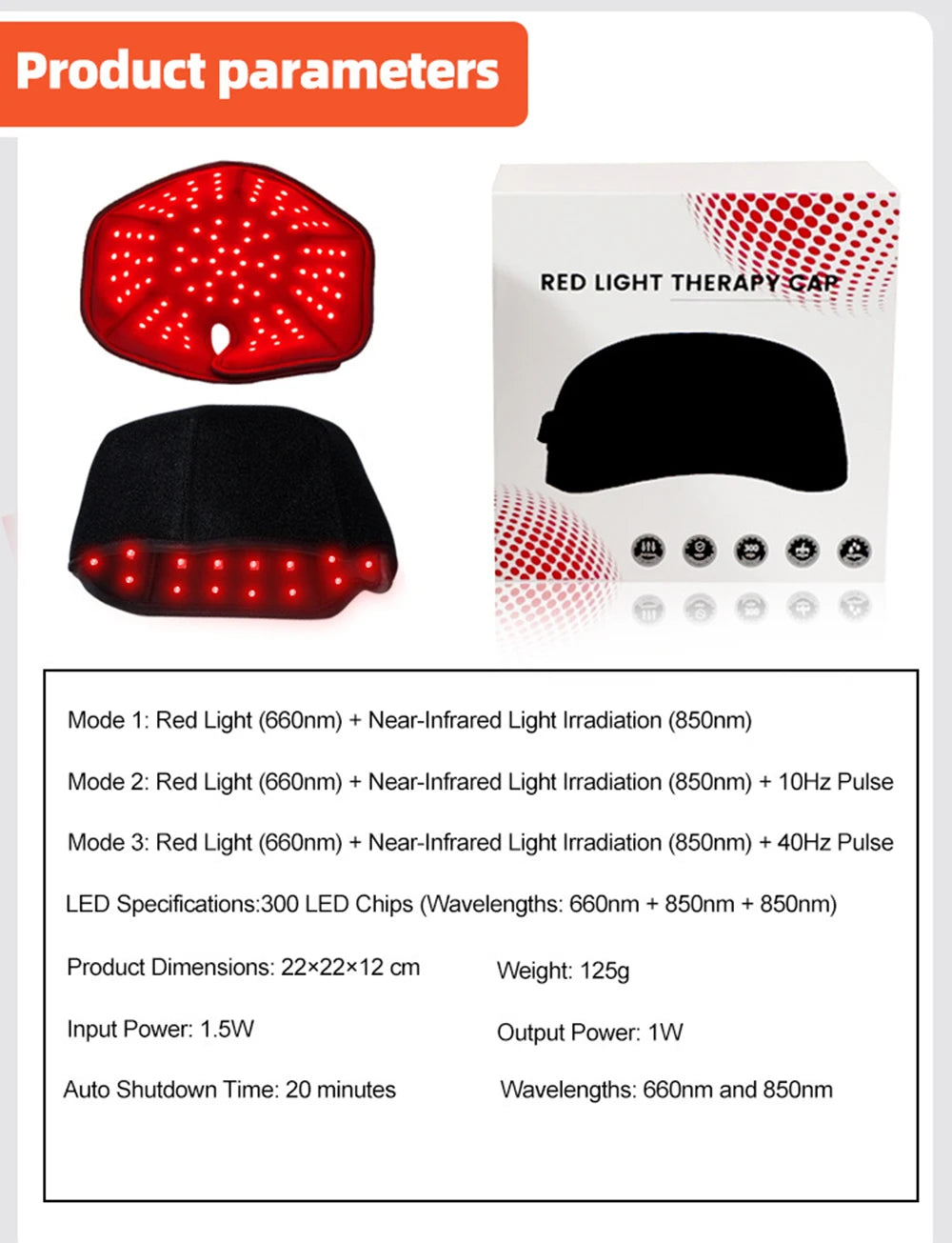 Red Light Hats for Hair Regrowth Infrared light Cap Thinning Anti Hair Loss Anxiety Stress Reduce Migraine Scalp Relax Massager