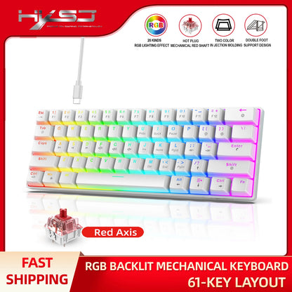 Wired gaming keyboard, RGB backlight ultra compact