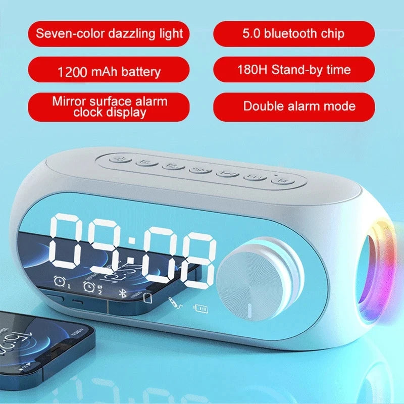 Alarm Clock Radio FM Bluetooth Speaker Portable