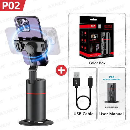 360 Rotation Auto Face Tracking Gimbal Stabilizer Desktop Following Video Shooting with Remote Shutter for Smartphones
