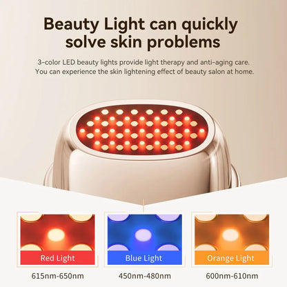 Multi‑Polar RF EMS Beauty Device – Facial Lifting, Skin Tightening & Anti‑Aging LED Therapy (24K Gold)