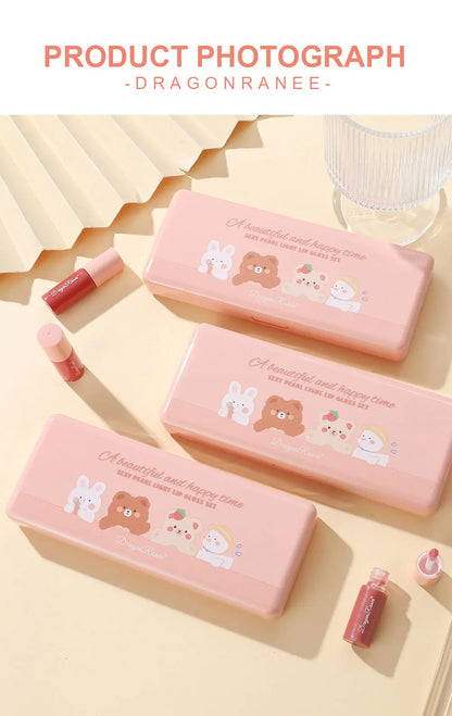 Twelve-Piece Lip Gloss Set, Water-Glossy Mirror Shimmer Lip Gloss, Moisturizing Lip Gloss, Non-Fading, Easy to Apply, Long-Lasting Makeup Effect Lip Gloss Set