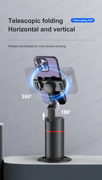 360 Rotation Auto Face Tracking Gimbal Stabilizer Desktop Following Video Shooting with Remote Shutter for Smartphones