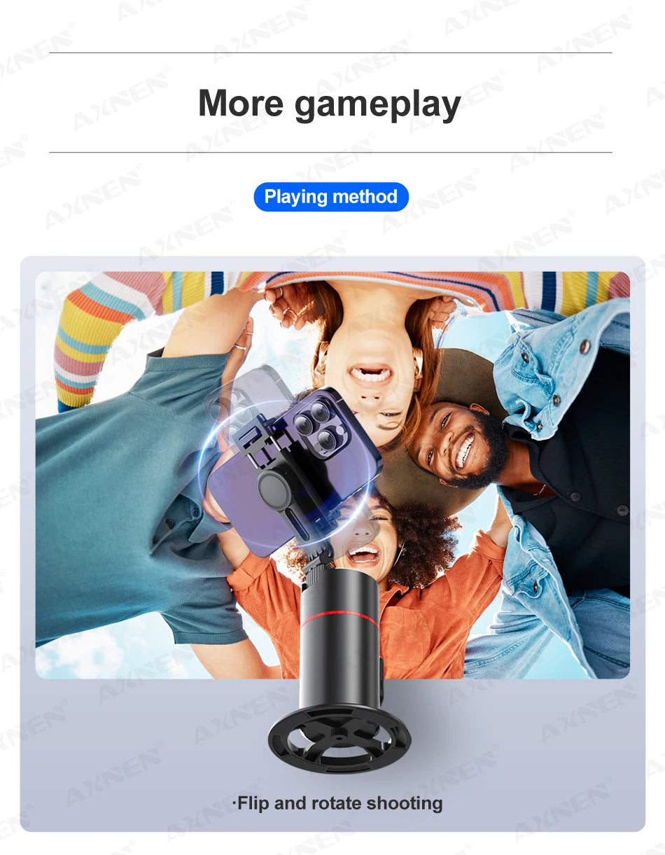 360 Rotation Auto Face Tracking Gimbal Stabilizer Desktop Following Video Shooting with Remote Shutter for Smartphones