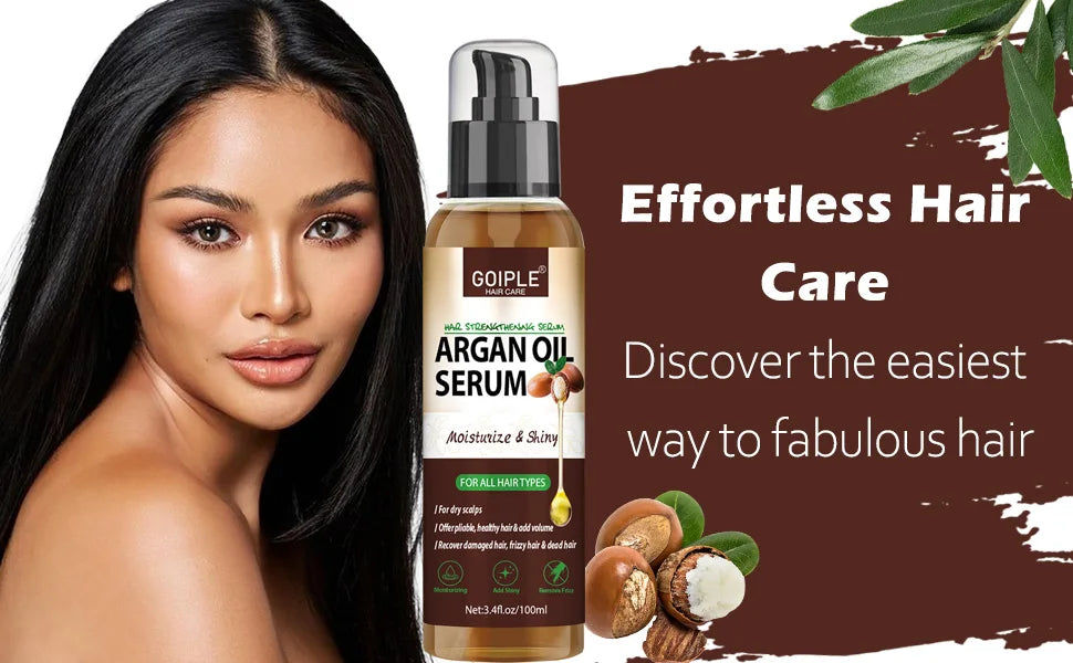 100ml Natural Argan Oil Hair Serum Repair Strengthening Moisturize Shiny Hair Healthy Scalps Treatment Care Conditioner