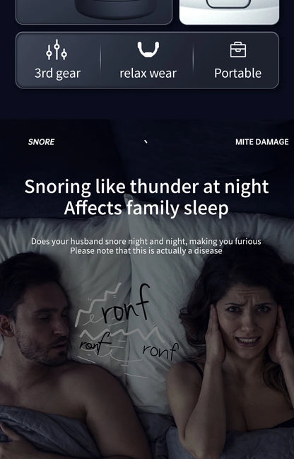 Anti-Snore Device with Dual-Pulse Stimulation - Sleep Apnea Relief, Snore Reduction,  Muscle Trainer for Silent Night