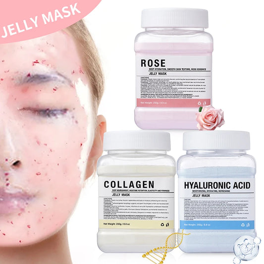 jelly face mask powder for hydrating and smoothing skin

