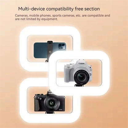 Handheld Ring LED Rechargeable Portable Mobile Phone Live Broadcast Photography Desktop Rabbit Cage Selfie fill Light