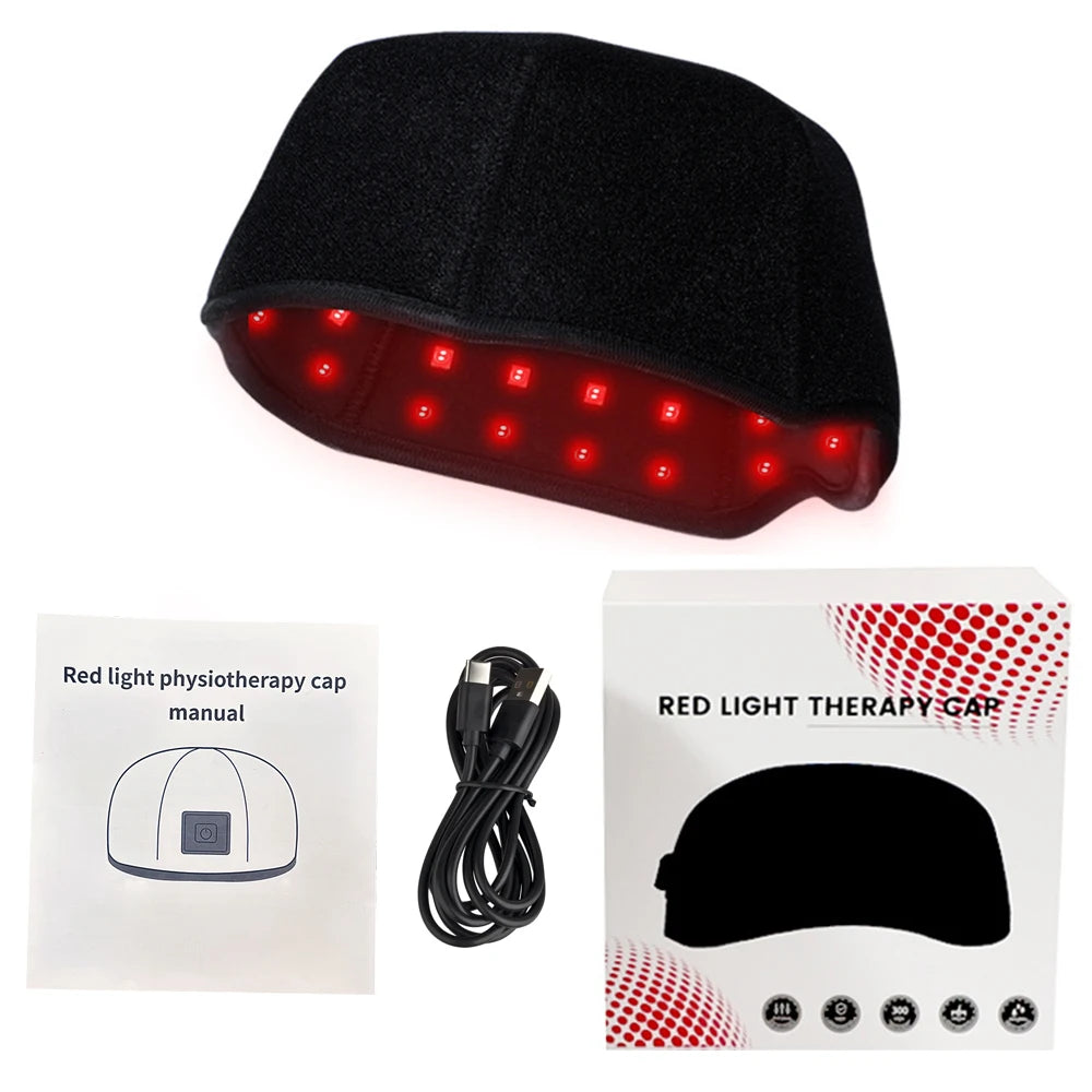 Red Light Hats for Hair Regrowth Infrared light Cap Thinning Anti Hair Loss Anxiety Stress Reduce Migraine Scalp Relax Massager