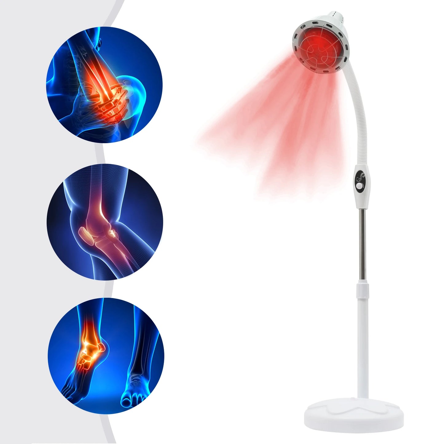 NEW Infra Red Lamp, 275W Single Head Type Brightness Adjustable, 360° Rotating Floor Standing, for Home, Office Use