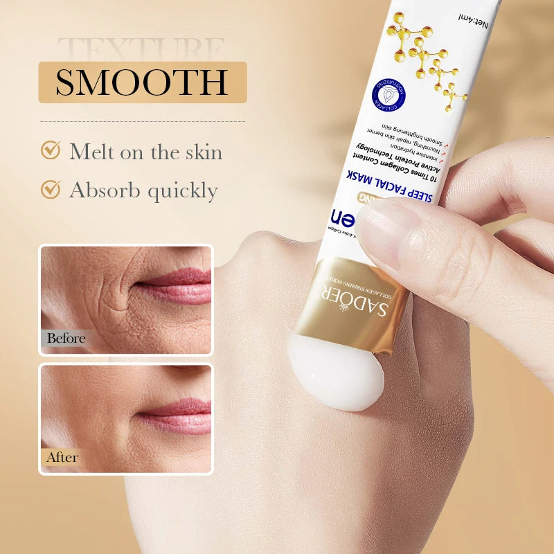 20pcs/box SADOER Sleeping Facial Masks Face Moisturizing Hydrating Anti-aging Whitening Anti Wrinkles Face Mask Facial Skin Care