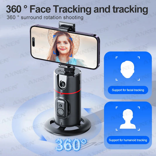 360 Rotation Auto Face Tracking Gimbal Stabilizer Desktop Following Video Shooting with Remote Shutter for Smartphones