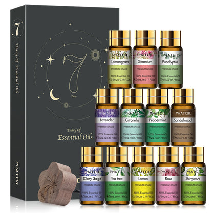 12 piece essential oils set for aromatherapy and relaxation
